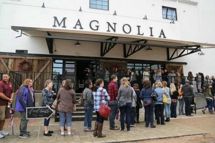 people lining up in the market